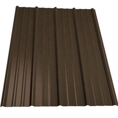 Brown PPGI Corrugated Sheet DX51D Colour Coated Roofing Sheets Mid Hard