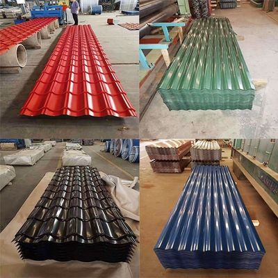 Brown PPGI Corrugated Sheet DX51D Colour Coated Roofing Sheets Mid Hard