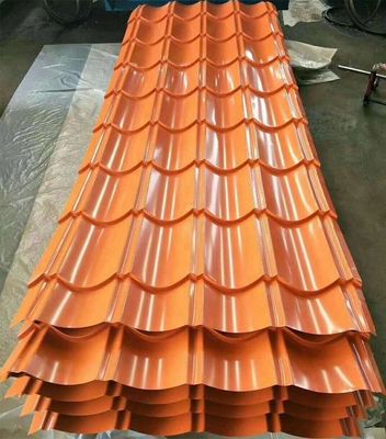 Brown PPGI Corrugated Sheet DX51D Colour Coated Roofing Sheets Mid Hard