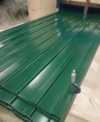 Brown PPGI Corrugated Sheet DX51D Colour Coated Roofing Sheets Mid Hard